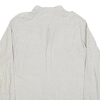 DON CARLOS Mens White Cotton Blend Casual Shirt L Button Front Long Sleeve