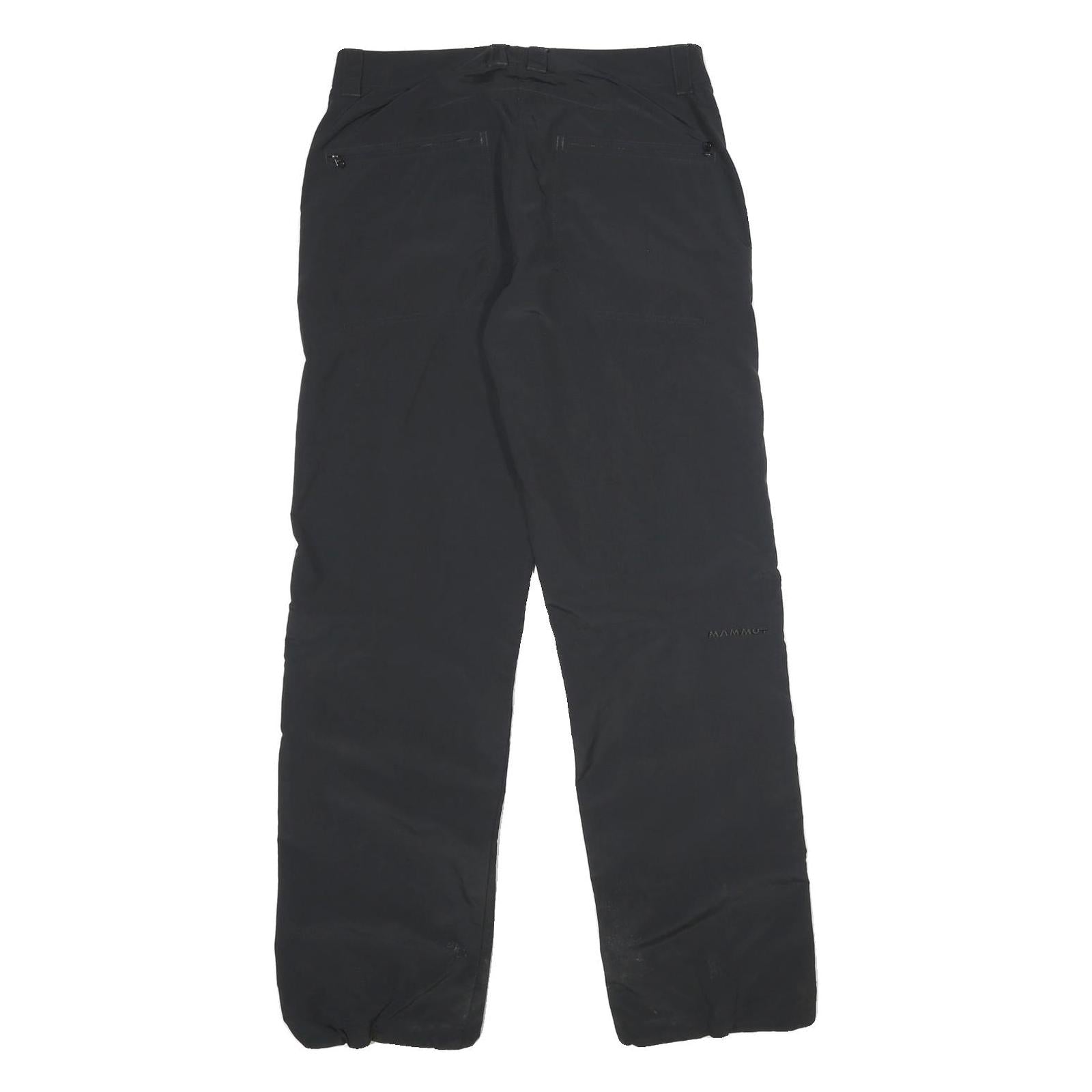 MAMMUT Womens Black Nylon Regular Fit Straight Zip Trousers W28 L32 Outdoor