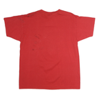 TOMPKINS Mens Red Graphic T-Shirt L Short Sleeve Crew Neck Cute Bear Design