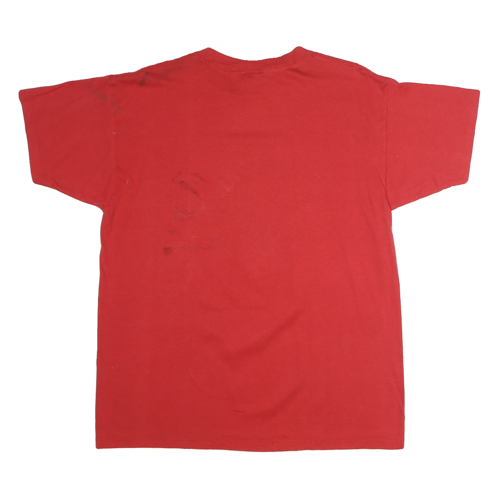 TOMPKINS Mens Red Graphic T-Shirt L Short Sleeve Crew Neck Cute Bear Design