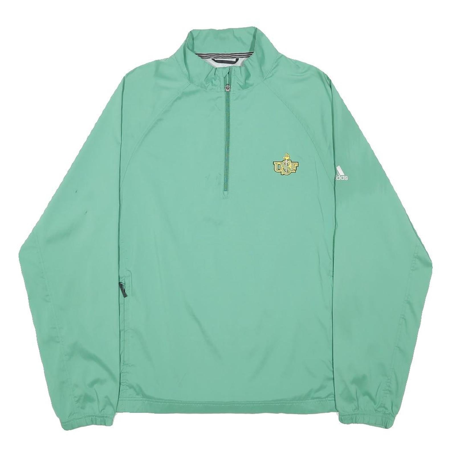 ADIDAS Mens Green Zip Up Polyester Track Jacket M Sportswear Casual