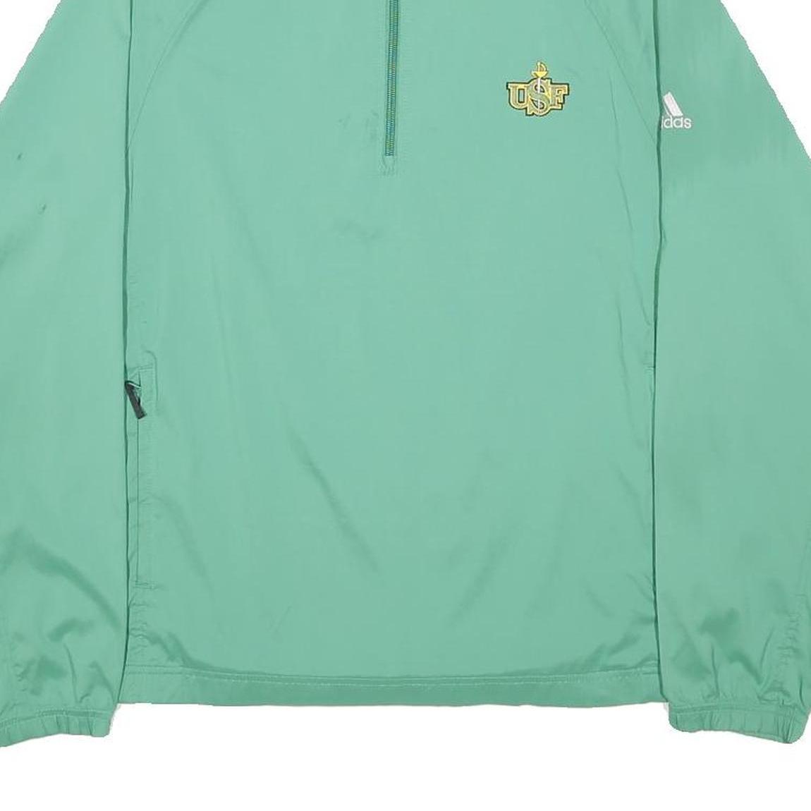 ADIDAS Mens Green Zip Up Polyester Track Jacket M Sportswear Casual