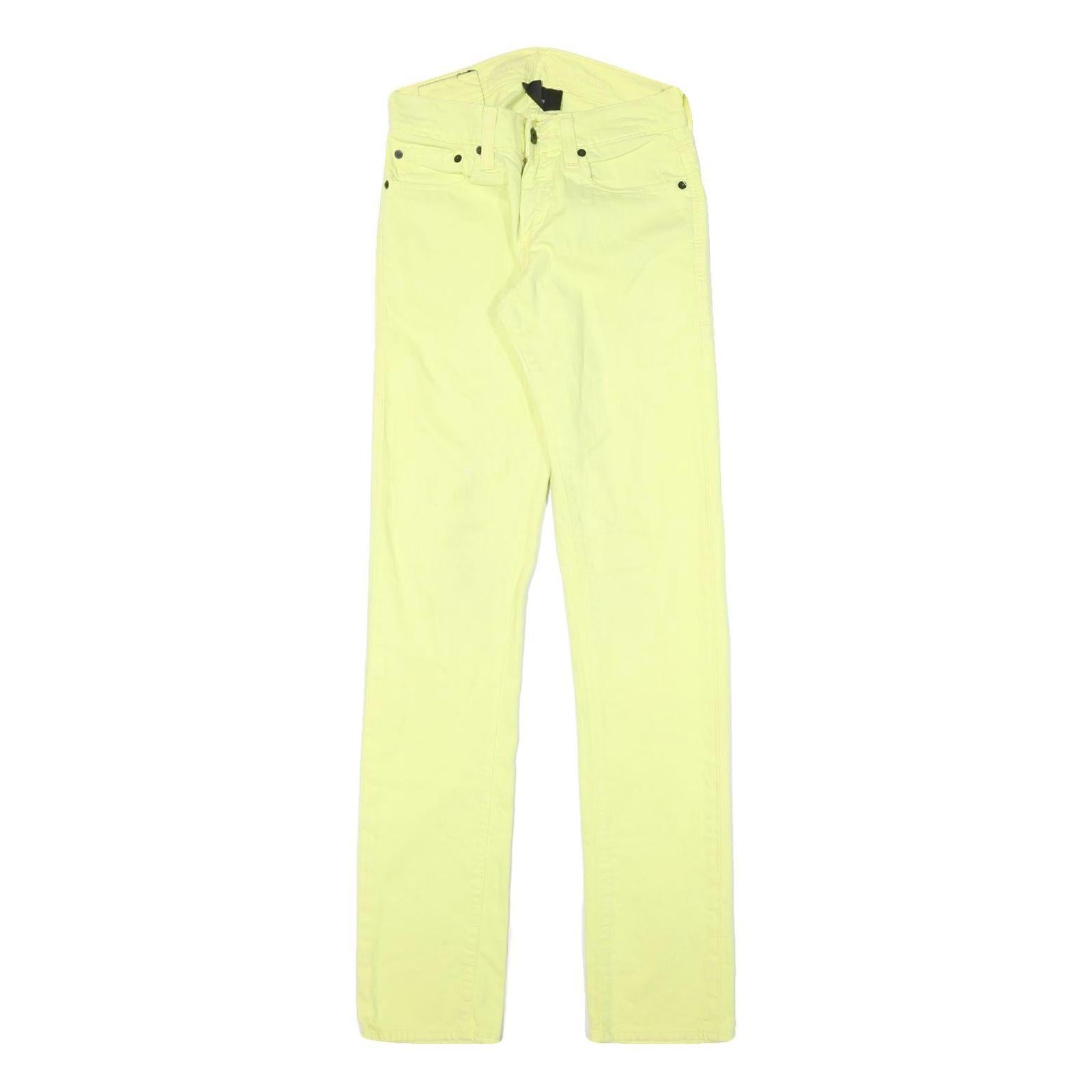 LEVI'S 511 Slim Womens Jeans Yellow Slim Cotton Blend W26 L33 Stylish Zip