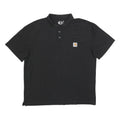 CARHARTT Mens Black Polo Shirt L Cotton Blend Short Sleeve Plain Pocket Logo