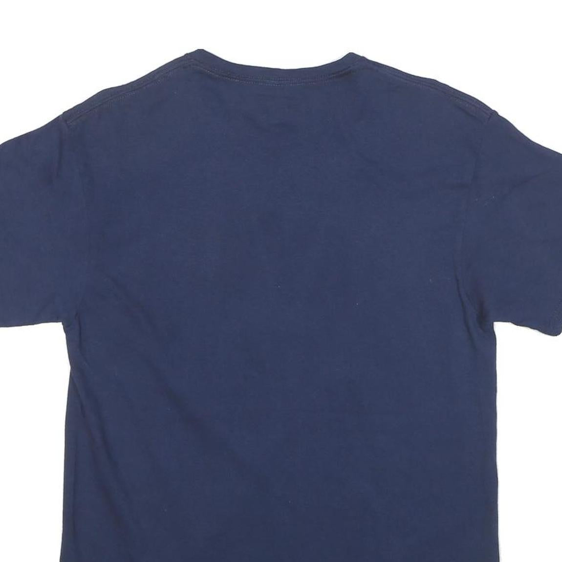 SAMEGANG Mens Navy Blue Savage State University Graphic T-Shirt S Short Sleeve