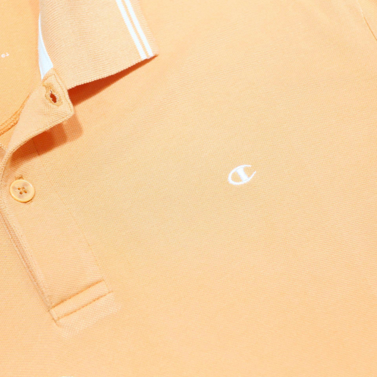 CHAMPION Mens Orange Short Sleeve Plain M Casual Cotton Blend Polo Shirt
