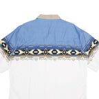 PLAINS Mens Blue & White Aztec Print Western Shirt XL Cotton Summer Casual