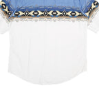 PLAINS Mens Blue & White Aztec Print Western Shirt XL Cotton Summer Casual