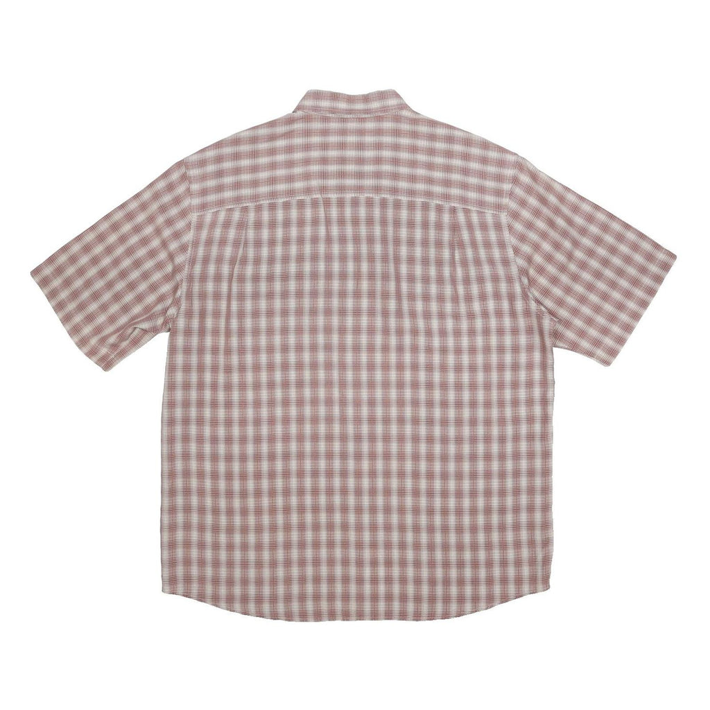 WOOLRICH Mens Red & White Check Shirt L Lightweight Summer Button Up