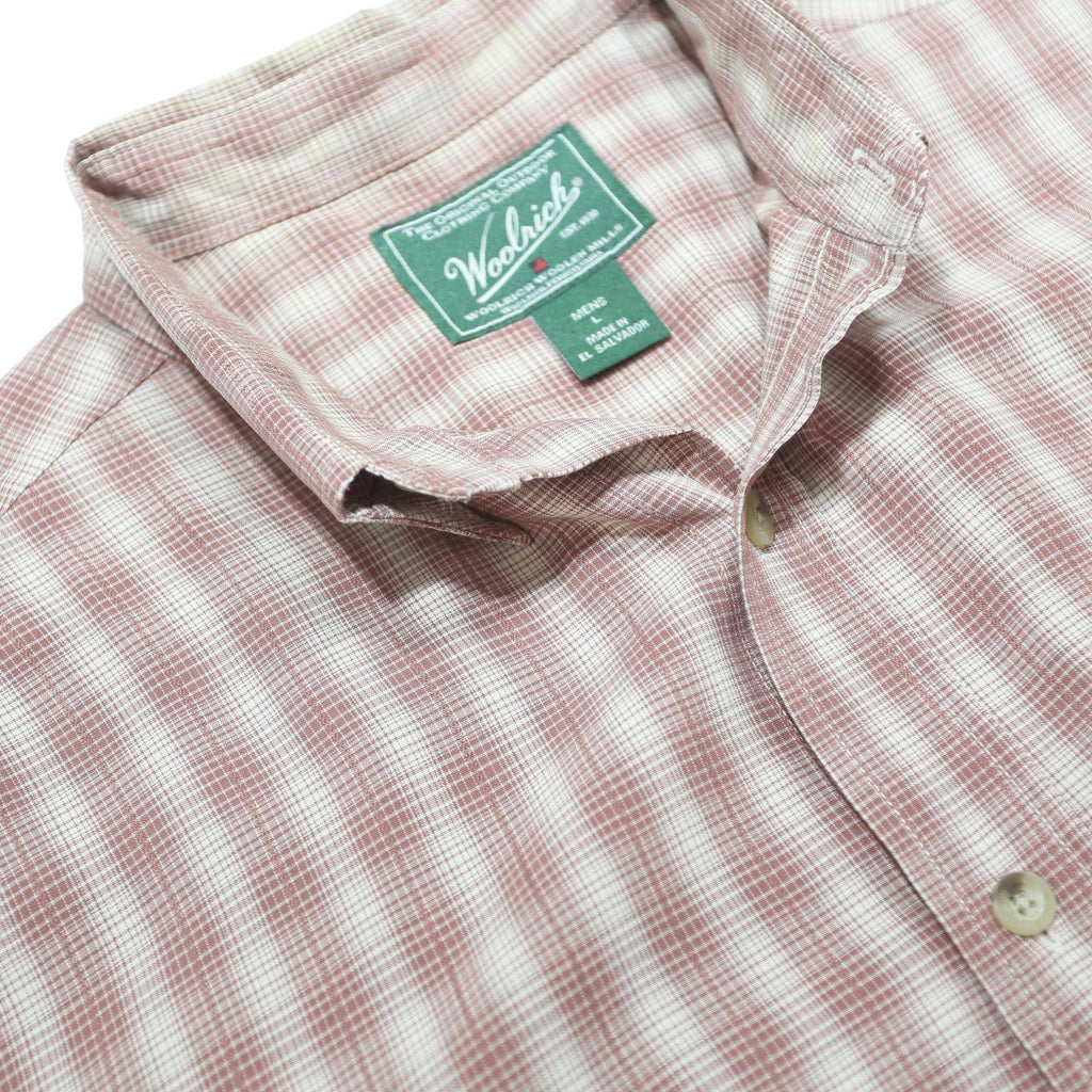 WOOLRICH Mens Red & White Check Shirt L Lightweight Summer Button Up