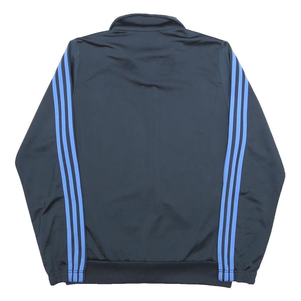 ADIDAS Mens Black & Blue Track Jacket M Polyester Zip Athletic Sportswear