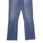 REBEL SOUL Womens Jeans Blue Relaxed Straight Denim Medium W32 L32 Embroidered