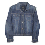 DKNY Womens Blue Denim Jacket S Cotton Blend Button Closure Classic Casual
