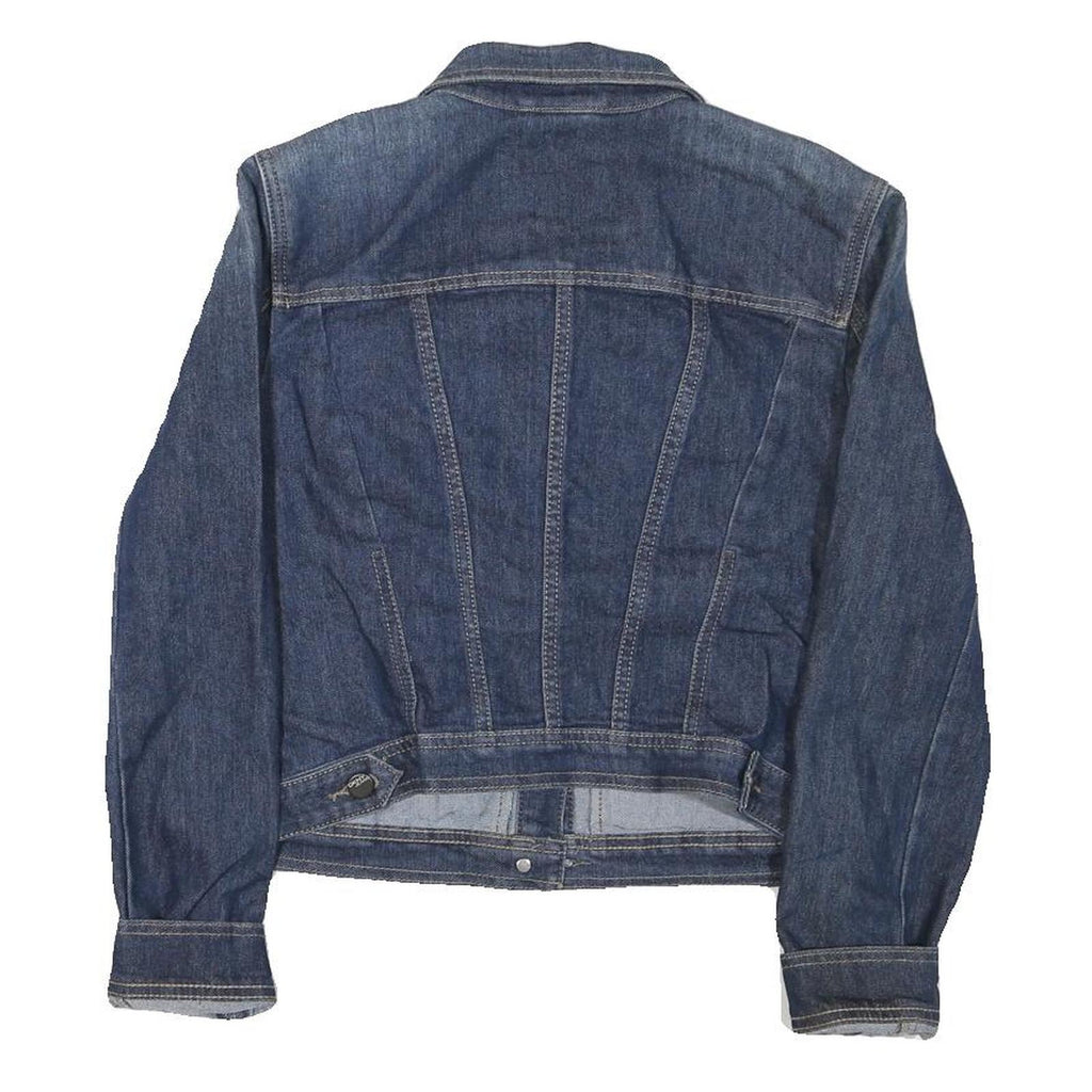 DKNY Womens Blue Denim Jacket S Cotton Blend Button Closure Classic Casual