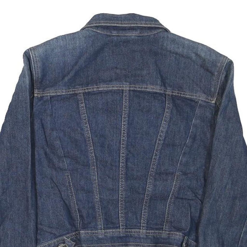 DKNY Womens Blue Denim Jacket S Cotton Blend Button Closure Classic Casual