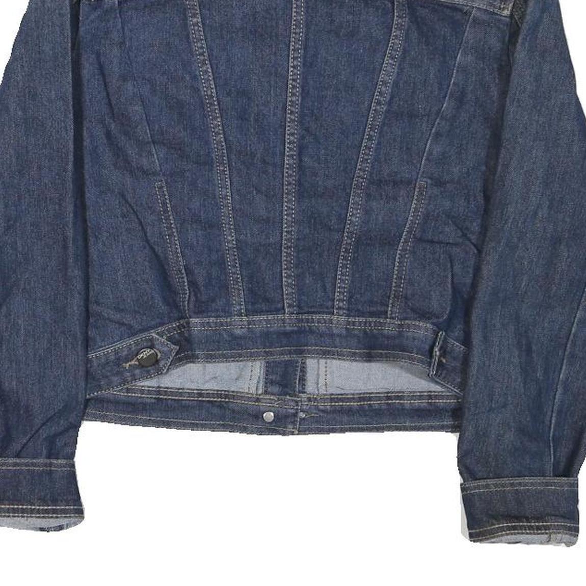 DKNY Womens Blue Denim Jacket S Cotton Blend Button Closure Classic Casual