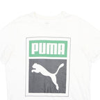 PUMA Mens White & Green Graphic T-Shirt XL Short Sleeve Crew Neck Printed Logo