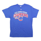 DELTA Mens Blue 2016 World Series Champions Graphic T-Shirt L Crew Neck Short