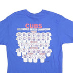 DELTA Mens Blue 2016 World Series Champions Graphic T-Shirt L Crew Neck Short