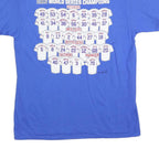 DELTA Mens Blue 2016 World Series Champions Graphic T-Shirt L Crew Neck Short