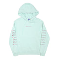 CHAMPION Mens Mint Green Hoodie S Double Sleeve Logo Graphic Pullover Cotton