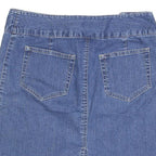 Womens Blue Wrap Denim Mini Skirt Cotton Blend Plain Casual M Pockets Button