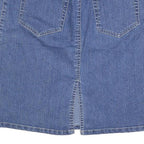 Womens Blue Wrap Denim Mini Skirt Cotton Blend Plain Casual M Pockets Button