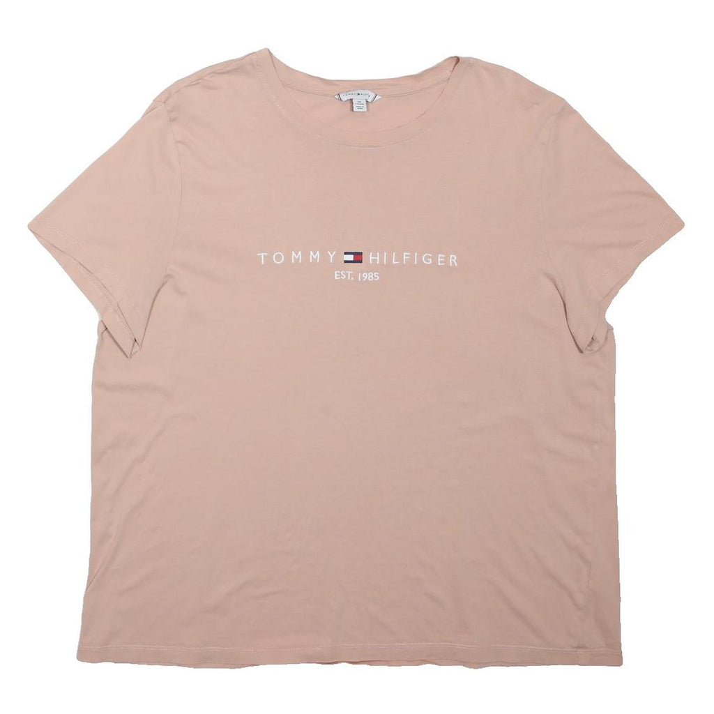 TOMMY HILFIGER Mens Beige 2XL Graphic T-Shirt Short Sleeve Crew Neck Logo