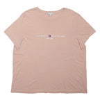 TOMMY HILFIGER Mens Beige 2XL Graphic T-Shirt Short Sleeve Crew Neck Logo