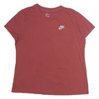 NIKE Womens Red T-Shirt L Short Sleeve Crew Neck Cotton Casual Sportswear