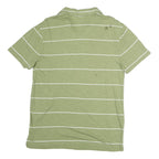 CALVIN KLEIN JEANS Mens Green & White Striped Short Sleeve Polo Shirt M Cotton