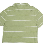 CALVIN KLEIN JEANS Mens Green & White Striped Short Sleeve Polo Shirt M Cotton