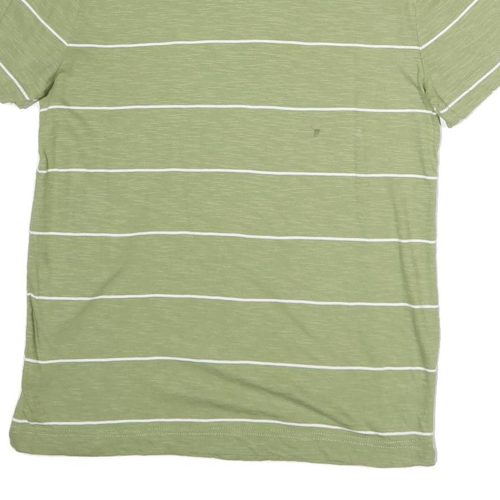 CALVIN KLEIN JEANS Mens Green & White Striped Short Sleeve Polo Shirt M Cotton