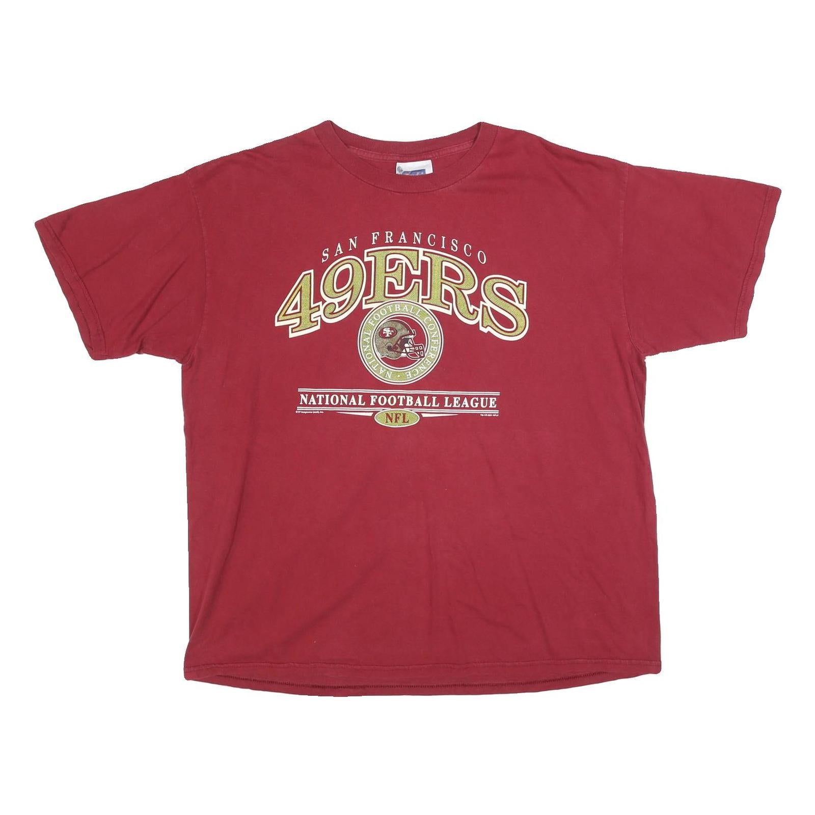 CSL Mens Red San Francisco 49ers Graphic T-Shirt 2XL Short Sleeve Crew Neck NFL