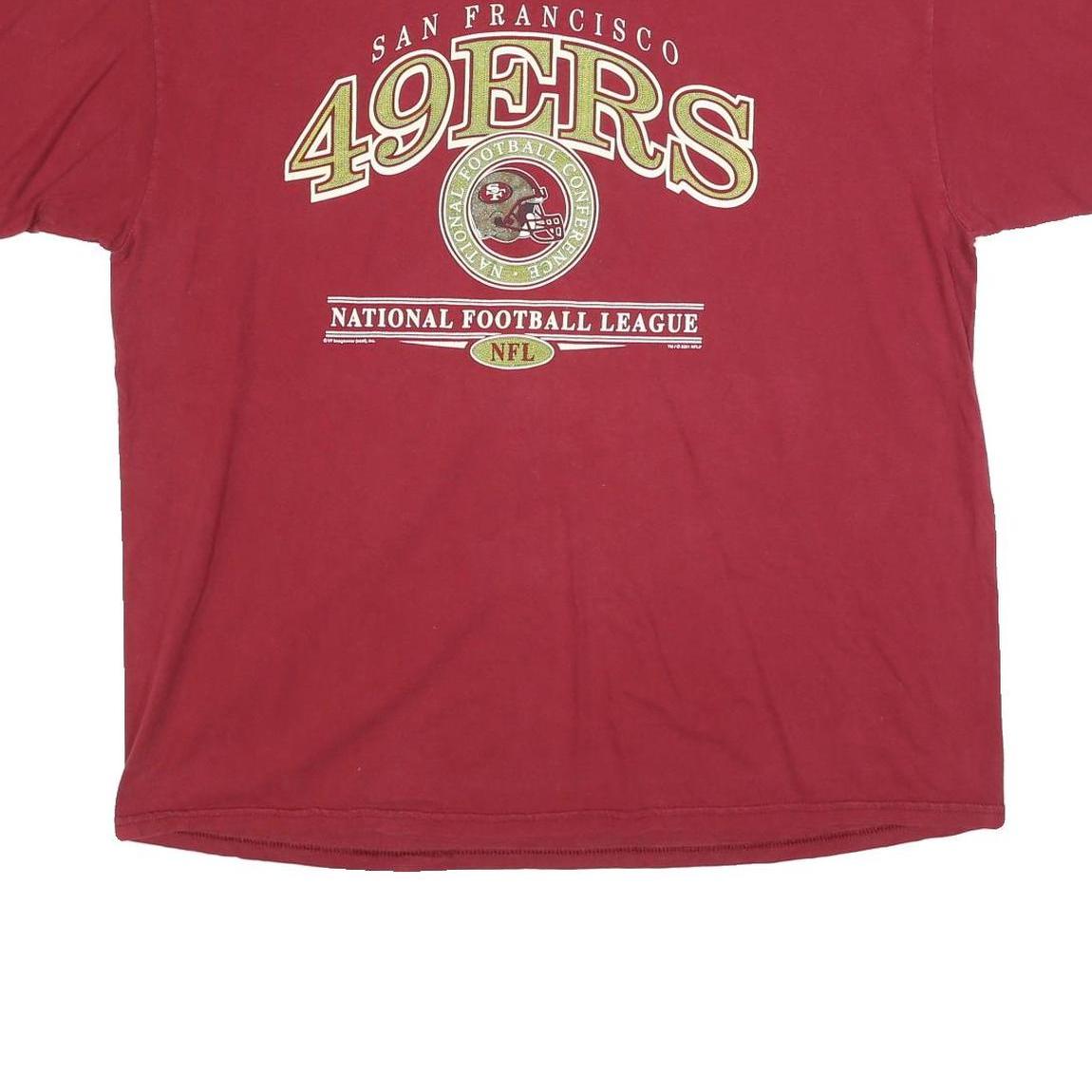 CSL Mens Red San Francisco 49ers Graphic T-Shirt 2XL Short Sleeve Crew Neck NFL