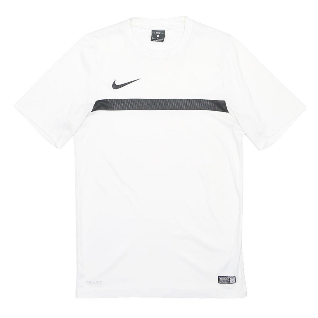 NIKE Mens White & Black Graphic T-Shirt S Short Sleeve Crew Neck Sports Casual