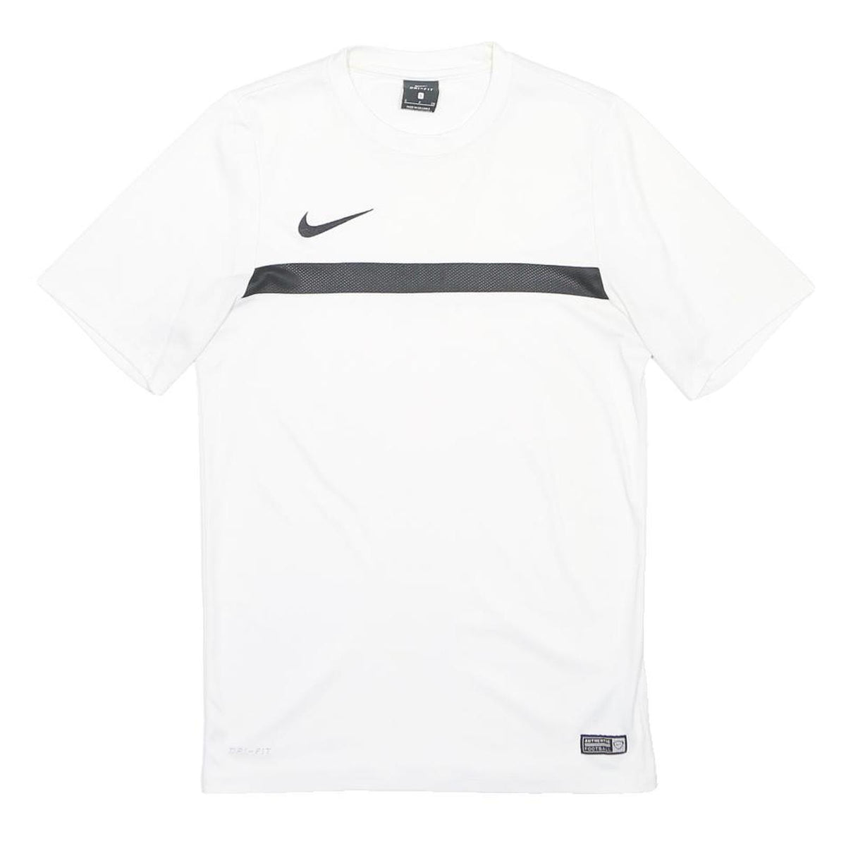 NIKE Mens White & Black Graphic T-Shirt S Short Sleeve Crew Neck Sports Casual