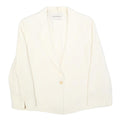 EMPORIO ARMANI Womens Cream Jacket M Linen Blend Plain Button Closure Classic