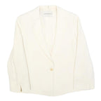 EMPORIO ARMANI Womens Cream Jacket M Linen Blend Plain Button Closure Classic