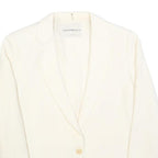 EMPORIO ARMANI Womens Cream Jacket M Linen Blend Plain Button Closure Classic