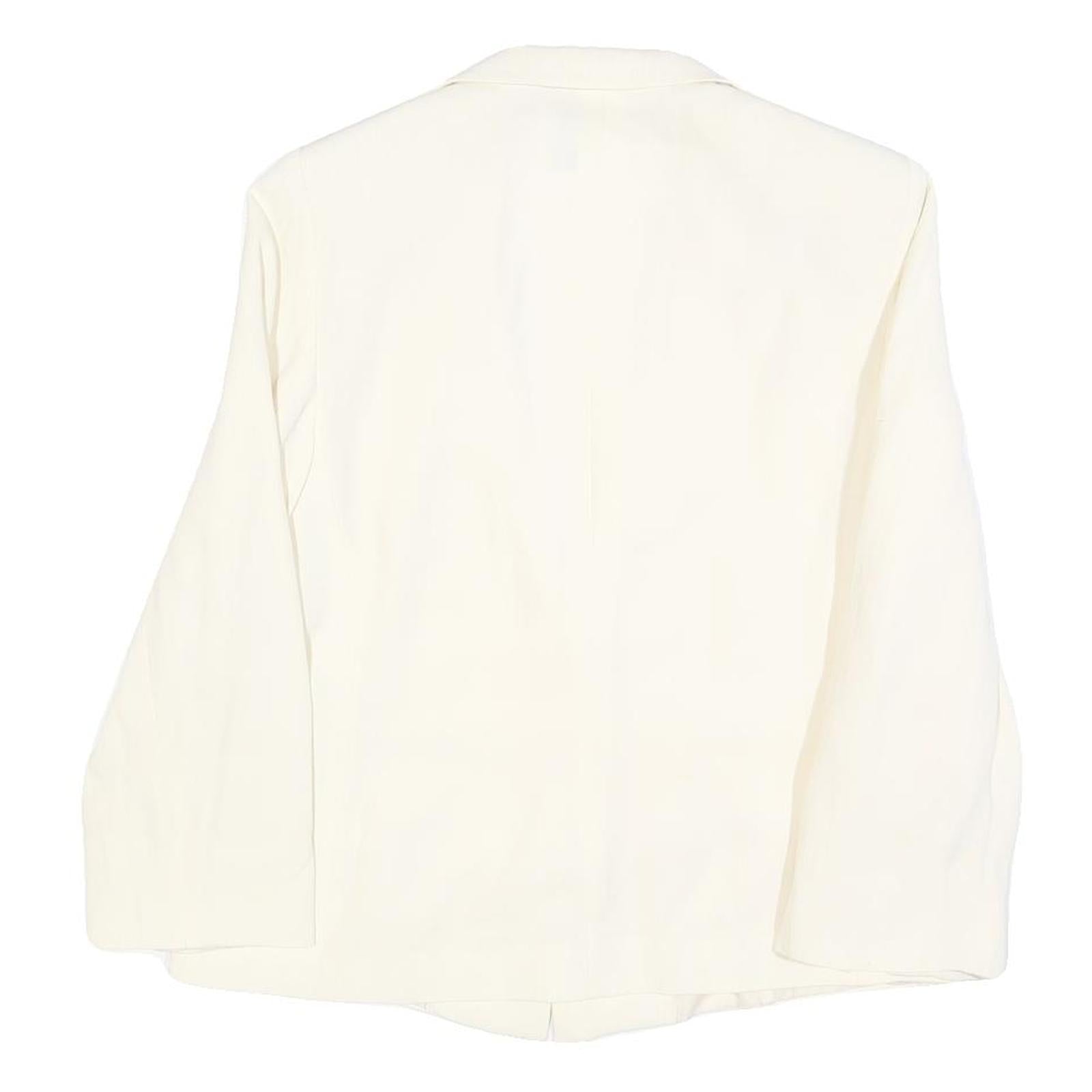 EMPORIO ARMANI Womens Cream Jacket M Linen Blend Plain Button Closure Classic