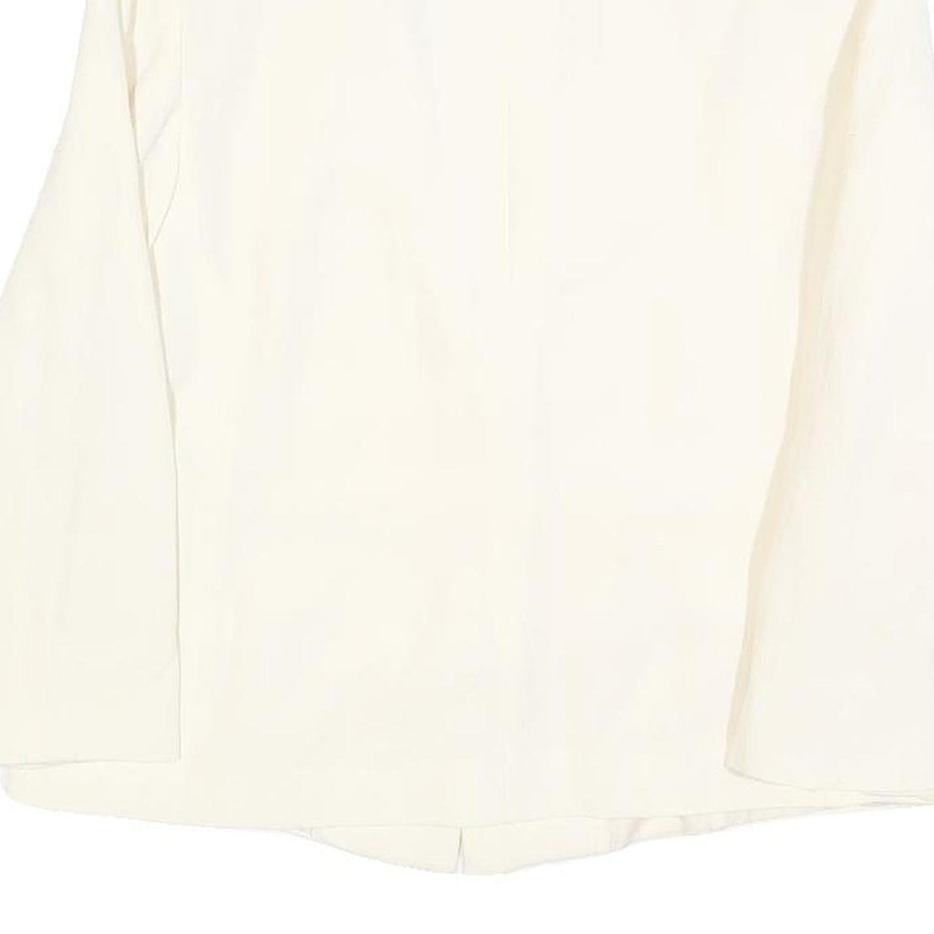 EMPORIO ARMANI Womens Cream Jacket M Linen Blend Plain Button Closure Classic