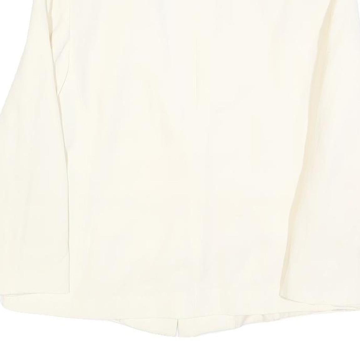 EMPORIO ARMANI Womens Cream Jacket M Linen Blend Plain Button Closure Classic