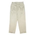 NAUTICA Mens Classic Beige Cotton Blend Trousers W32 L30 Button Closure