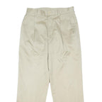 NAUTICA Mens Classic Beige Cotton Blend Trousers W32 L30 Button Closure