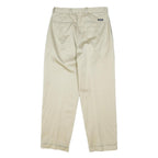 NAUTICA Mens Classic Beige Cotton Blend Trousers W32 L30 Button Closure