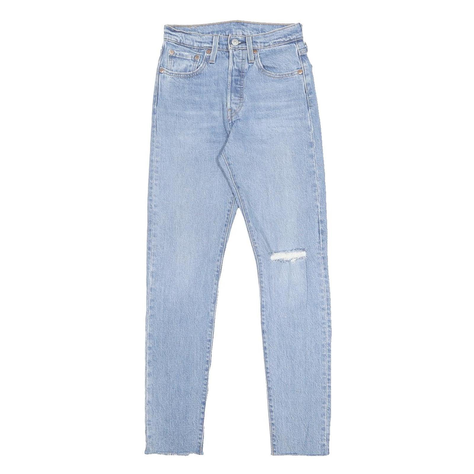 LEVI'S 501S Womens Blue & Light Slim Skinny Denim Cotton Blend Light W24 L30