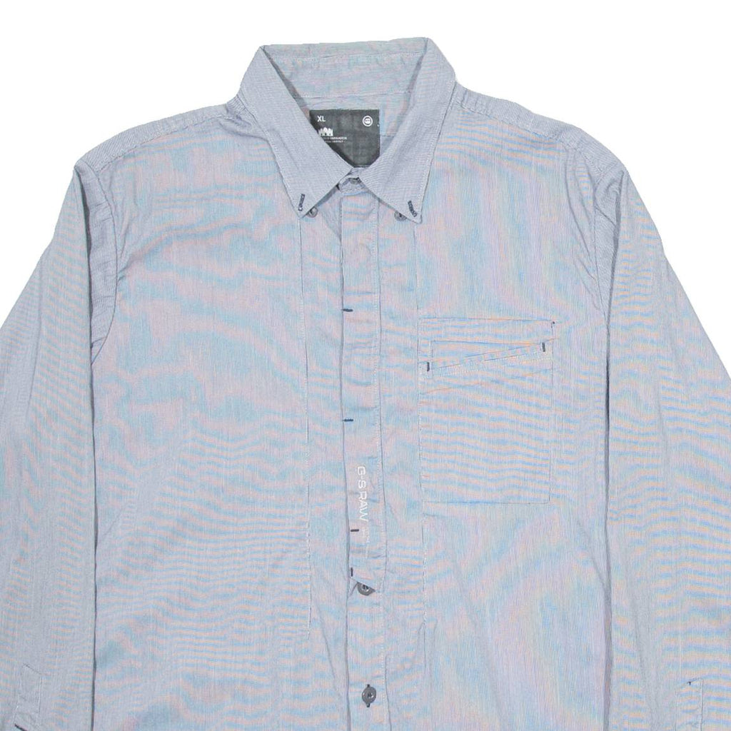 G-STAR Mens Plain Shirt Grey Long Sleeve XL