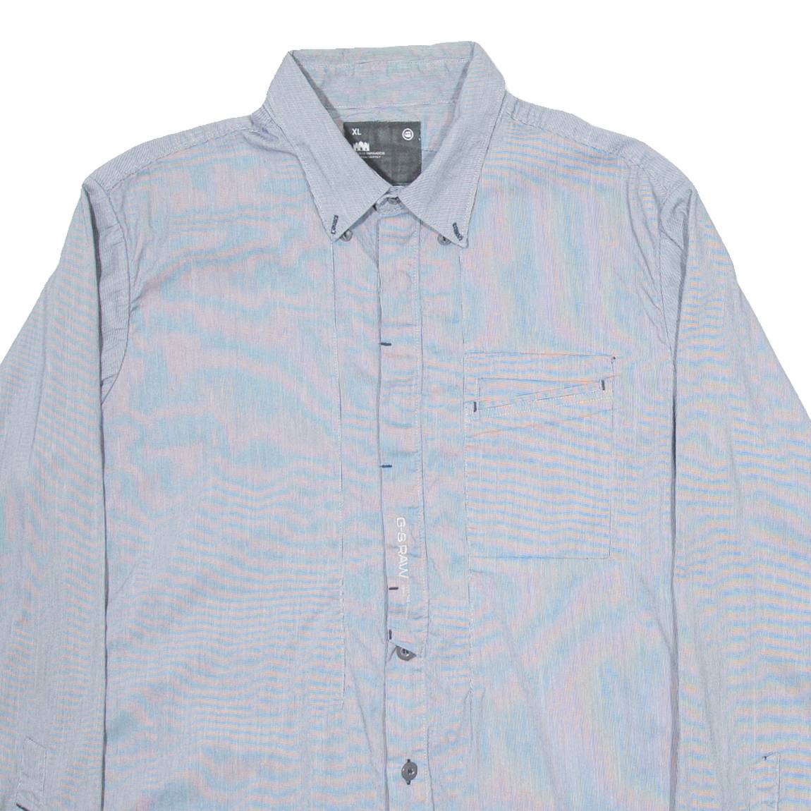 G-STAR Mens Plain Shirt Grey Long Sleeve XL