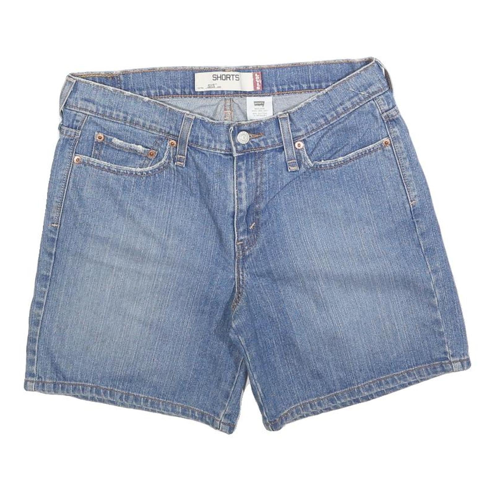 LEVI'S Womens Blue Denim Casual Shorts M W32 Classic Fit Cotton Blend